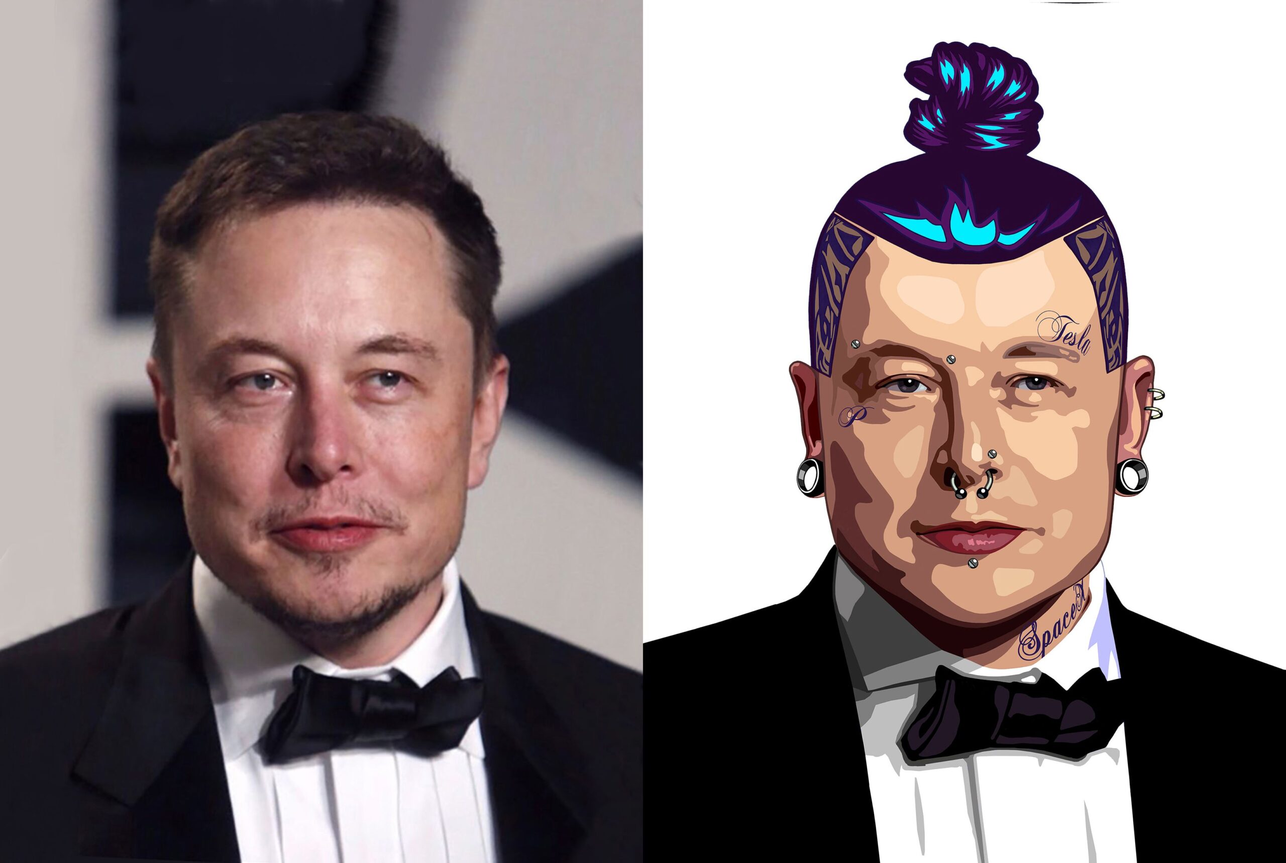 Elon Musk Alternative Digital Portrait